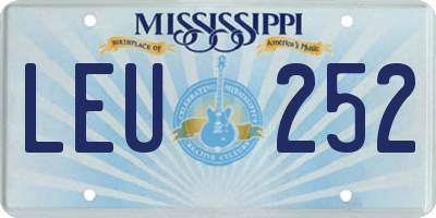 MS license plate LEU252