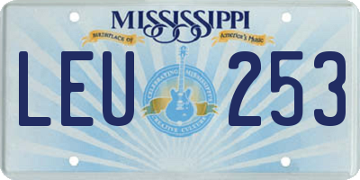 MS license plate LEU253