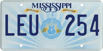 MS license plate LEU254