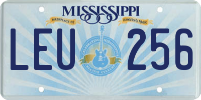 MS license plate LEU256