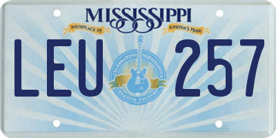 MS license plate LEU257