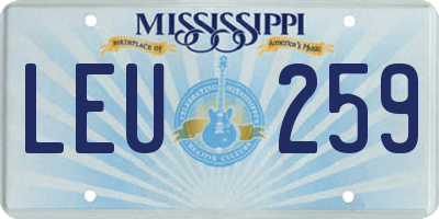 MS license plate LEU259