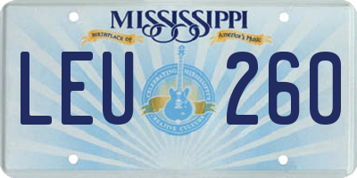 MS license plate LEU260