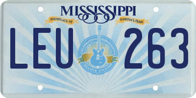 MS license plate LEU263