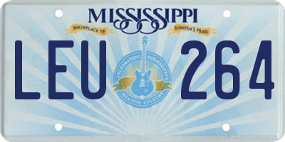 MS license plate LEU264