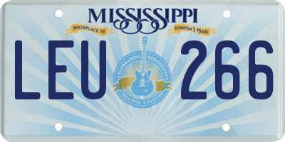 MS license plate LEU266
