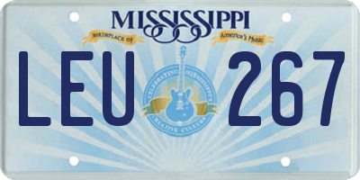 MS license plate LEU267