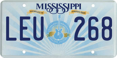 MS license plate LEU268