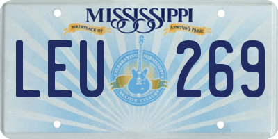 MS license plate LEU269
