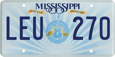 MS license plate LEU270