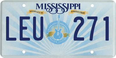MS license plate LEU271