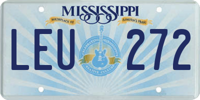 MS license plate LEU272