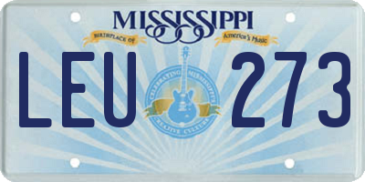 MS license plate LEU273
