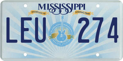 MS license plate LEU274