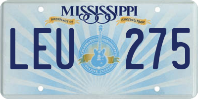 MS license plate LEU275