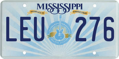 MS license plate LEU276