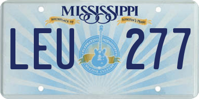 MS license plate LEU277