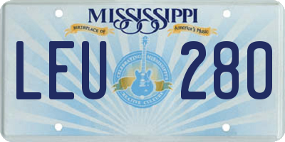 MS license plate LEU280