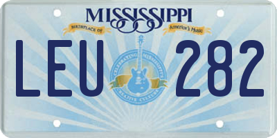 MS license plate LEU282