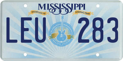MS license plate LEU283