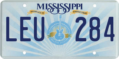 MS license plate LEU284