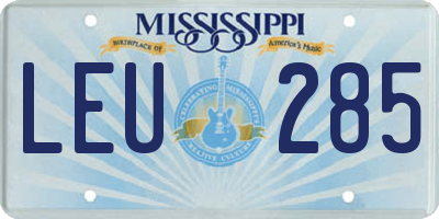 MS license plate LEU285