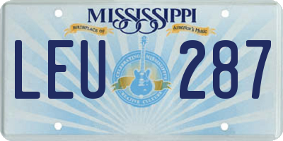 MS license plate LEU287