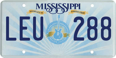 MS license plate LEU288