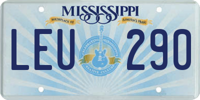 MS license plate LEU290