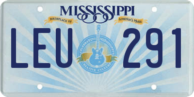 MS license plate LEU291