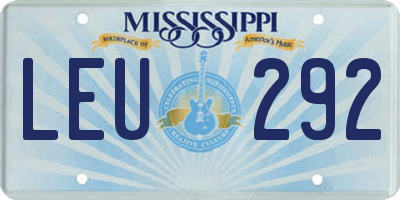 MS license plate LEU292