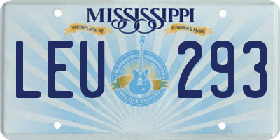 MS license plate LEU293