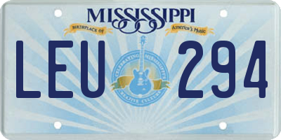 MS license plate LEU294