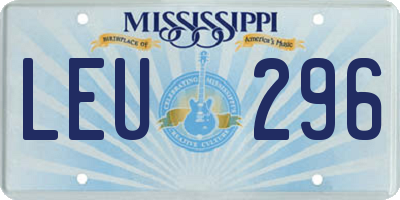 MS license plate LEU296