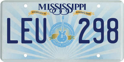 MS license plate LEU298