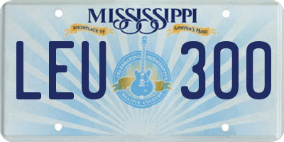 MS license plate LEU300