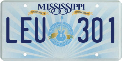 MS license plate LEU301
