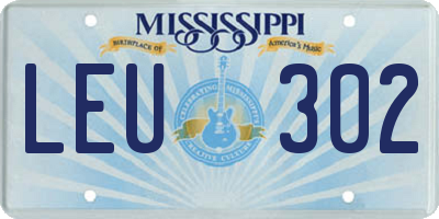 MS license plate LEU302