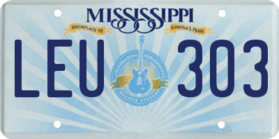 MS license plate LEU303