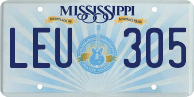 MS license plate LEU305