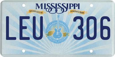 MS license plate LEU306