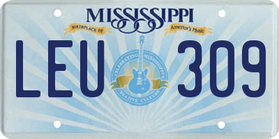 MS license plate LEU309