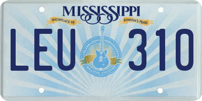 MS license plate LEU310