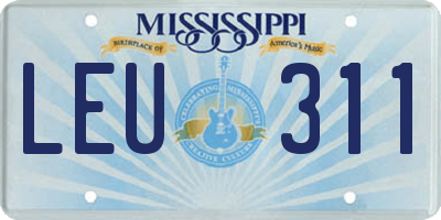 MS license plate LEU311
