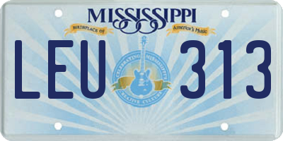 MS license plate LEU313