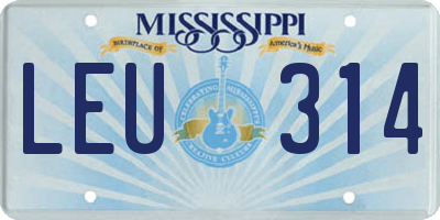 MS license plate LEU314