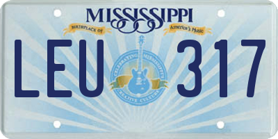 MS license plate LEU317