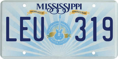 MS license plate LEU319