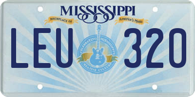 MS license plate LEU320
