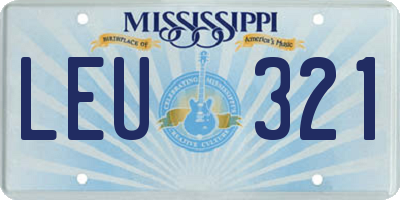 MS license plate LEU321